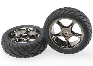 Traxxas Tires & Wheels Anaconda/Tracer Black Chrome 2.2" Front (2) TRX2479A