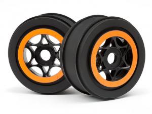 HPI Racing  AH-64 WHEEL BLACK/ORANGE (42x83mm/2pcs) 107855