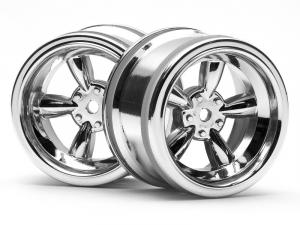 HPI Racing  VINTAGE 5 SPOKE WHEEL 31MM SHINY CHROME (6MM OFFSET) 3822