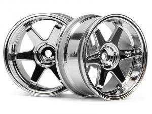 HPI Racing  TE37 WHEEL 26MM CHROME (6MM OFFSET) 3847