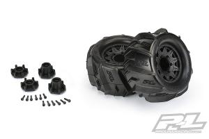 Dumont 2.8" Sand/Snow Tires Mounted on Raid Black 6x30 Removable Hex Wheels (2) for StampedeÂ® 2wd & 4wd FR
