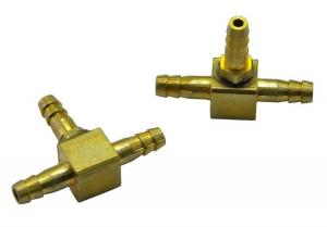 Brass T-adapter for 1/16" iD tube (2)