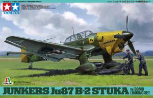 Tamiya 1/48 Ju 87B-2 Stuka w/Bomb Loading set pienoismalli