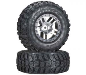 Traxxas Tires & Wheels Kumho S1/S-Spoke Chrome-Black 4WD/2WD Rear TRX6874R