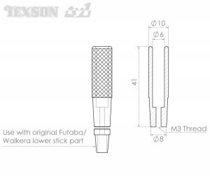 Spakförlängare Futaba/Walkera M3xD10xL41mm (2)
