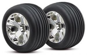Traxxas Tires & Wheels Ribbed/All-Star Chrome 2,8" Front  (2) TRX3771