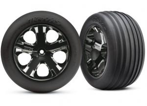 Traxxas Tires & Wheels Ribbed/All-Star Black Chrome 2.8" Front (2) TRX3771A