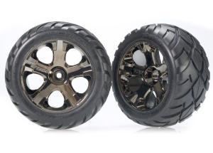 Traxxas Tires & Wheels Anaconda/All-Star Black Chrome 2.8" Front (2) TRX3776A