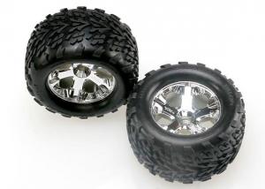 Traxxas Tires & Wheels Talon/All-Star Chrome 2.8" (Nitro Front) (2) TRX4171