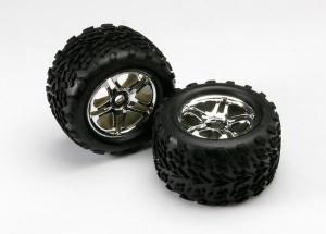 Traxxas Tires & Wheels Talon/SS Chrome (17mm) 3.8" (2) TRX5174R