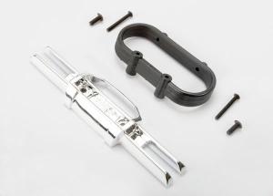 Traxxas Bumper, rear (chrome)/ bumper mount, rear/ 4x10mm BCS (2)/ 3 TRX5336A