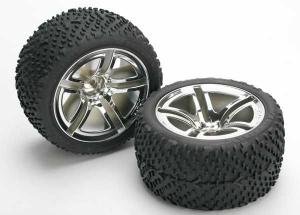 Traxxas Tires & Wheels Victory/Twin-Spoke (Nitro Rear) 2.8" (2) TRX5573