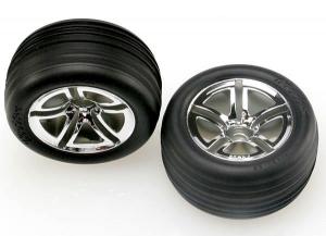 Traxxas Tires & Wheels Alias/ Twin-Spoke (Nitro Front) 2.8" (2) TRX5574R