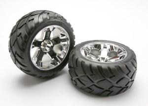 Traxxas Tires & Wheels Anaconda/All-Star Chrome 2.8" (2) TRX5576R