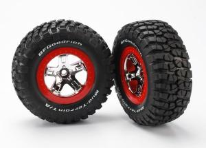 Traxxas Tires & Wheels BFGoodrich/SCT Chrome-Red 2WD Front (2) TRX5869