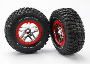 Traxxas Tires & Wheels BFGoodrich/S-Spoke Chrome-Red 2WD Front (2) TRX5877A