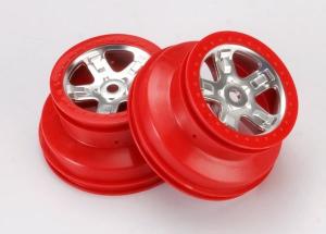 Traxxas Wheels SCT Satin Chrome-Red (14mm) 2.2/3.0" (2) TRX5972A