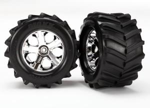 Traxxas Tires & Wheels Maxx/All-Star Chrome 2.8" (2) TRX6771