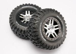 Traxxas Tires & Wheels Goodrich/S-Spoke Chr. -Black 4WD/2WD Rear TSM TRX6873