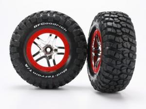Traxxas Tires & Wheels Goodrich S1/S-Spoke Chrome-Red 4WD/2WD Rear TRX6873R