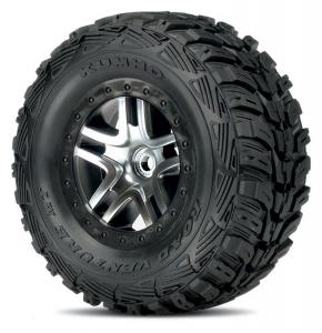 Traxxas Tires & Wheels Kumho S1/S-Spoke Chrome-Black 4WD/2WD Rear TRX6874R