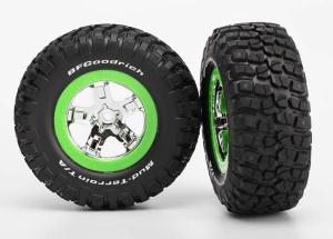 Traxxas Tires & Wheels BFGoodrich/SCT Chrome-Green 4WD/2WD Rear (2) TRX6876