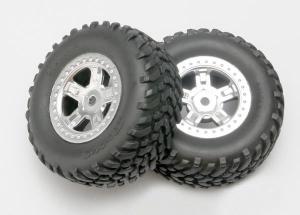 Traxxas Tires & Wheels SCT/SCT Chrome 1/16 (2) TRX7073