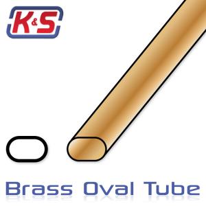 Brass Oval tube 6.5 x 8.9 x 305 mm 2pcs