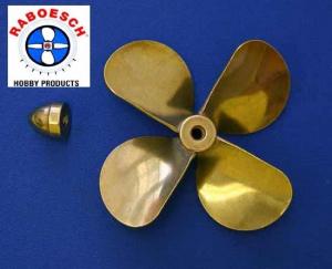 Brass Prop 4-Blade Right 3-3/8'' dia