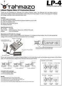 Battery checker Li-Po with cable