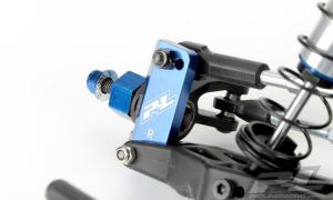 BlÃ¥ aluminium Caster Blocks fÃ¶r PRO-2 och SlashÂ® 2WD