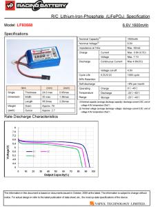 Receiver Battery Li-Fe 6,6V 1600mAh Cube