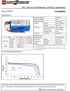 Vastaanotin Akku Li-Fe 6,6V 1000mAh Cube