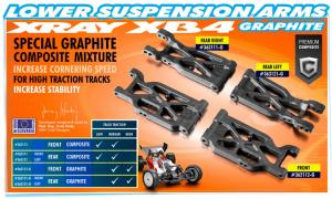 Xray  Suspension Arm Rear Lower Right Graphite '16 (1) 363111-G