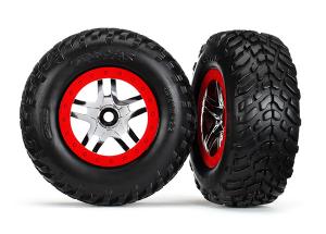 Traxxas Tires & Wheels SCT/S-Spoke Chrome-Red (14mm) (2) TRX5977