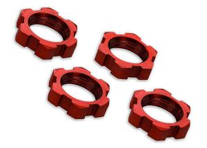 Traxxas Wheel nuts Splined 17mm Alu. Red (4) TRX7758R