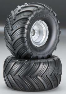 Traxxas Tires & Wheels Terra Groove/Satin Chrome 2.2/3.0 Truck (2) TRX3665
