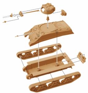 1/72 M4A2 SHERMAN III FAST ASSEMBLY 2kpl