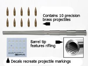 Tamiya 1/35 Scale U.S. M40 Metal Gun Barrel Set lisätarvike