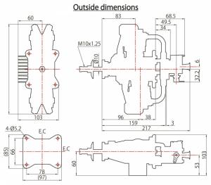 FG-57TS 57cc 4-stroke Twin Gasoline Engine