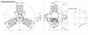 FG-60R3 60cc 4-stroke 3-cyl Radial Gasoline Engine