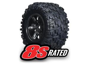 Traxxas Tires & wheels (X-Maxx black wheels/ Maxx AT tires) (2) TRX7772X