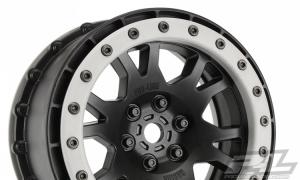 Impulse Pro-Loc Black Wheels w Gray Rings for X-Maxx (2)