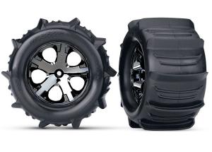 Traxxas Tires & Wheels Paddel/ All-Star Black Chrome 2.8" TSM Rear TRX3689
