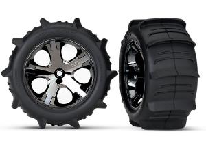 Traxxas Tires & Wheels Paddel/ All-Star Black Chrome 2.8" TSM Rear TRX3776