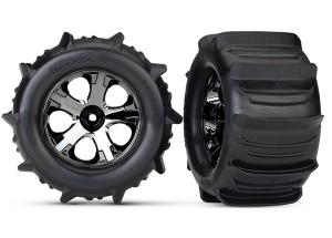 Traxxas Tires & Wheels Paddel/All-Star Black Chrome 2.8" TSM Front TRX4175