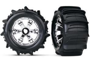 Traxxas Tires & Wheels Paddle/Geode (17mm) 3.8" TSM (2) TRX5672