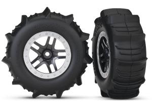 Traxxas Tires & Wheels Paddle/Split-Spoke 4WD/2WD Rear TSM (2) TRX5891