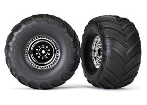 Traxxas Tires & Wheels Terra Groove/Satin Chrome 2.2/3.0 Truck (2) TRX3665X