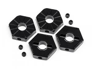 17MM HEX WHEEL ADAPTOR W/ SET SCREWS 4PCS (BLACK)